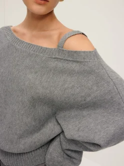 Discount Plain Off-Shoulder Loose Sweater Sweater Tops|Sweaters & Cardigans