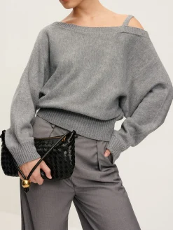 Discount Plain Off-Shoulder Loose Sweater Sweater Tops|Sweaters & Cardigans