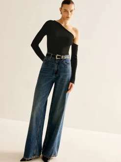 Hot Plain One-Shoulder Knit Top Sweater Tops|Sweaters & Cardigans