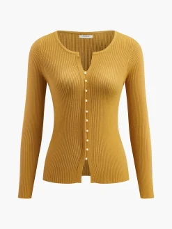 Best Plain Pearl Split Cardigan Cardigans|Sweaters & Cardigans