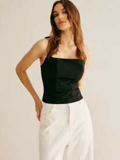 Outlet Plain Piping Halter Top Tank Tops & Camis|Tops