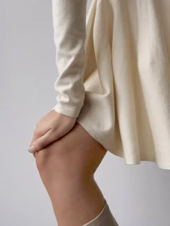 New Plain Pleated Sweater Short Dress White Dresses|Black Dresses