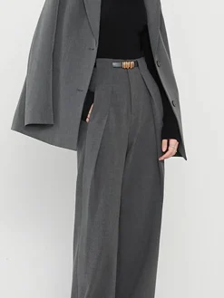 Clearance Plain Pockets Straight Pants Pants|Bottoms