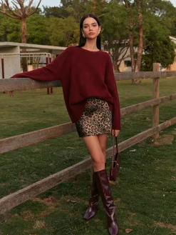 Outlet Plain Shift Sweater With Scarf Knitwear|Tops