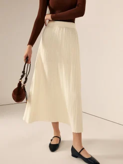 Clearance Plain Sweater Midi Skirt Knitwear
