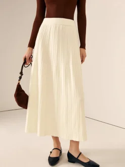 Clearance Plain Sweater Midi Skirt Knitwear