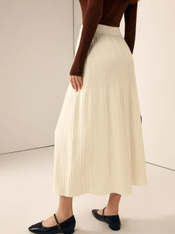 Clearance Plain Sweater Midi Skirt Knitwear