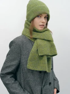 Discount Plain Warm Knit Hat With Scarf Hair Claws & Hats|Accessories