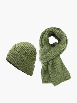 Discount Plain Warm Knit Hat With Scarf Hair Claws & Hats|Accessories