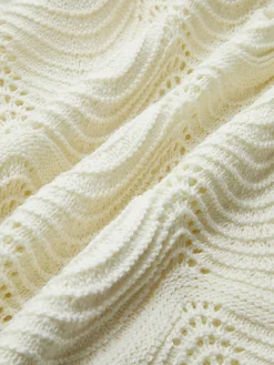 New Plain Wave Trim Belted Sweater Sweater Tops|Sweaters & Cardigans