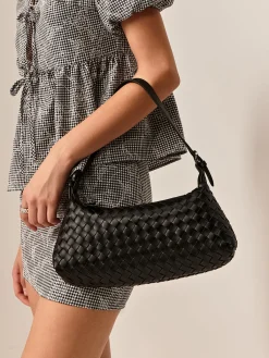 New Plain Woven Buckle Shoulder Bag Bags|Accessories