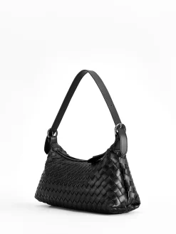 New Plain Woven Buckle Shoulder Bag Bags|Accessories