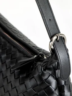 New Plain Woven Buckle Shoulder Bag Bags|Accessories
