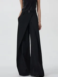 Outlet Plain Zipper Design Pants Pants|Bottoms
