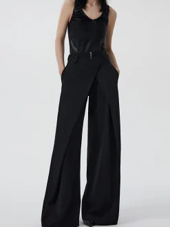 Outlet Plain Zipper Design Pants Pants|Bottoms