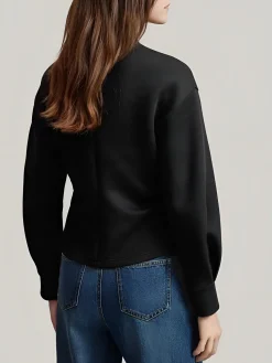 Outlet Plain Zipper Split Blouse Blouses & Shirts|Tops