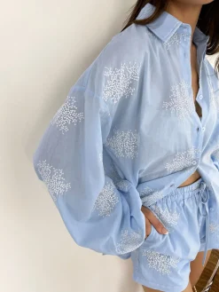 Hot Plant Embroidery Casual Shorts Set Shorts Sets|Shorts
