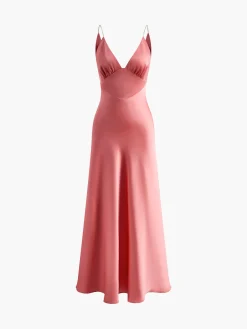 Clearance Pleated Backless Cami Long Dress Cocktail & Party Dresses|Summer Dresses