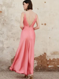 Clearance Pleated Backless Cami Long Dress Cocktail & Party Dresses|Summer Dresses