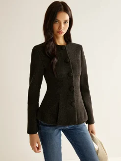 Hot Pleated Button Slim Blazer Without Belt Outerwear|Blazers