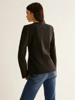 Hot Pleated Button Slim Blazer Without Belt Outerwear|Blazers