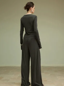 Outlet Pleated Draped Jersey Pants Pants|Matching Sets