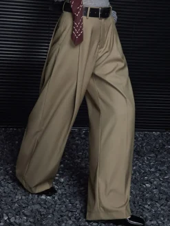 Outlet Pleated Draped Pants Without Belt Pants|Bottoms