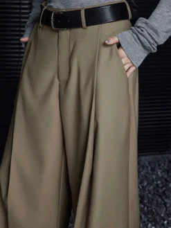 Outlet Pleated Draped Pants Without Belt Pants|Bottoms