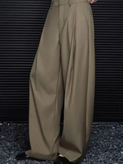Outlet Pleated Draped Pants Without Belt Pants|Bottoms