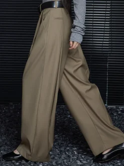 Outlet Pleated Draped Pants Without Belt Pants|Bottoms