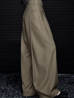 Outlet Pleated Draped Pants Without Belt Pants|Bottoms
