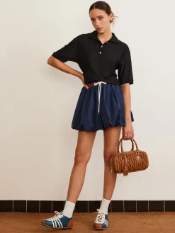 Outlet Pleated Drawstring Bubble Mini Skirt Skirts|Bottoms