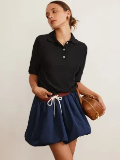 Outlet Pleated Drawstring Bubble Mini Skirt Skirts|Bottoms