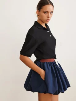 Outlet Pleated Drawstring Bubble Mini Skirt Skirts|Bottoms