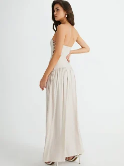Clearance Pleated Drawstring Pockets Long Dress Vacation Dresses|Summer Dresses