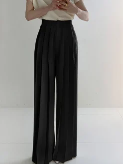 Best Pleated High Waist Wide Leg Pants Wide Leg|Pants