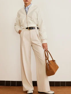New Pleated High-Waist Belted Pants Pants|Bottoms