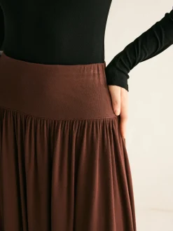 Sale Pleated Jersey Midi Skirt Skirts|Bottoms
