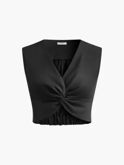 Online Pleated Knotted Tank Top Tank Tops & Camis|Tops