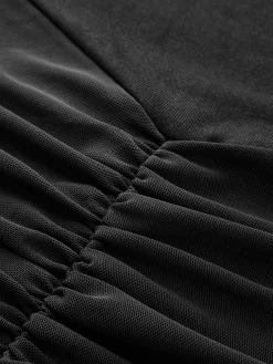 Hot Pleated Mesh Tube Dress With Shawl Black Dresses|Cocktail & Party Dresses