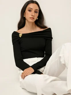 Outlet Pleated Off Shoulder Blouse Blouses & Shirts|Tops