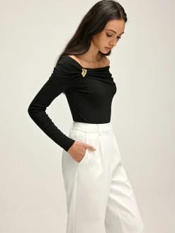 Outlet Pleated Off Shoulder Blouse Blouses & Shirts|Tops