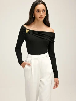 Outlet Pleated Off Shoulder Blouse Blouses & Shirts|Tops