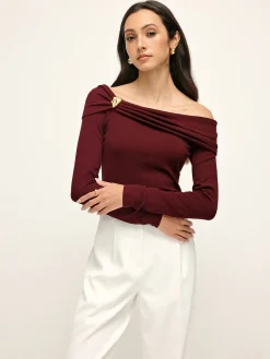 Outlet Pleated Off Shoulder Blouse Blouses & Shirts|Tops