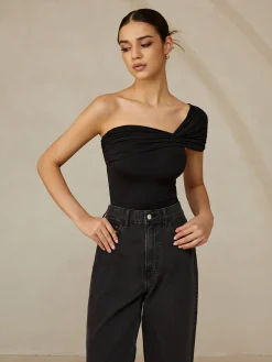 Outlet Pleated One Shoulder T-Shirt T-shirts|Tops