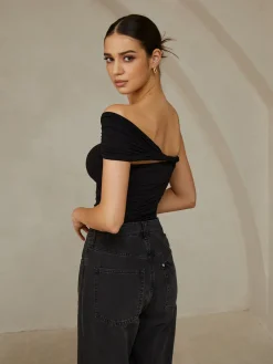 Outlet Pleated One Shoulder T-Shirt T-shirts|Tops