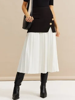 Best Pleated Panel Midi Skirt Skirts|Bottoms