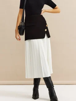 Best Pleated Panel Midi Skirt Skirts|Bottoms