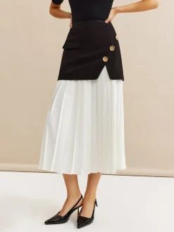 Best Pleated Panel Midi Skirt Skirts|Bottoms