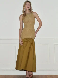 Best Pleated Panel Tank Long Dress Cocktail & Party Dresses|Summer Dresses